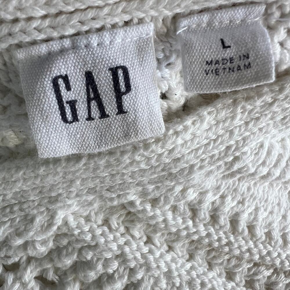 GAP Womens Size L Crochet V-Neck Sweater Tank Top - Picture 4 of 9